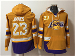 Los Angeles Lakers #23 Lebron James Men's Gold Hoodies