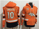 Denver Broncos #10 Emmanuel Sanders Men's Orange Hoodies