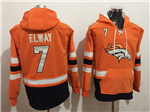 Denver Broncos #7 John Elway Men's Orange Hoodies