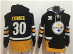Pittsburgh Steelers #30 James Conner Men's Black Hoodies