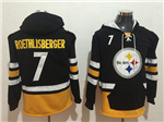 Pittsburgh Steelers #7 Ben Roethlisberger Men's Black Hoodies