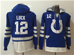 Indianapolis Colts #12 Andrew Luck Men's Blue Hoodies