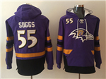 Baltimore Ravens #55 Terrell Suggs Men's Purple Hoodies