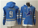 Detroit Lions #9 Matthew Stafford Men's Light Blue Hoodies