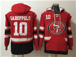 San Francisco 49ers #10 Jimmy Garoppolo Men's Red Hoodies