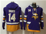 Minnesota Vikings #14 Stefon Diggs Men's Purple Hoodies
