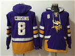 Minnesota Vikings #8 Kirk Cousins Men's Purple Hoodies