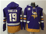 Minnesota Vikings #19 Adam Thielen Men's Purple Hoodies