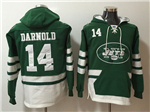 New York Jets #14 Sam Darnold Men's Green Hoodies