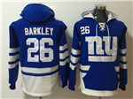 New York Giants #26 Saquon Barkley Men's Blue Hoodies