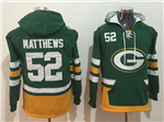 Green Bay Packers #52 Clay Matthews Men's Green Hoodies