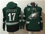Philadelphia Eagles #17 Alshon Jeffery Men's Green Hoodies