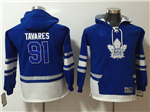 Toronto Maple Leafs #91 John Tavares Youth Blue Hoodies