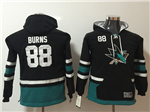 San Jose Sharks #88 Brent Burns Youth Black Hoodies