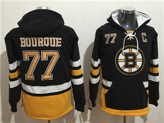 Boston Bruins #77 Ray Bourque Men's Black Hoodies