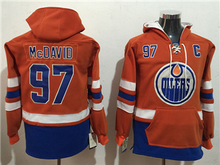 Edmonton Oilers #97 Connor McDavid Men's Orange Hoodies