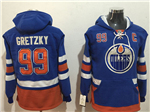 Edmonton Oilers #99 Wayne Gretzky Men's Royal Blue Hoodies