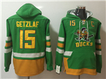 Anaheim Ducks #15 Ryan Getzlaf Men's Green Hoodies