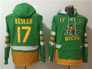 Anaheim Ducks #17 Ryan Kesler Men's Green Hoodies