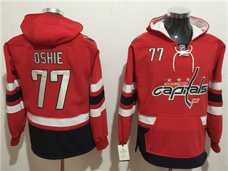 Washington Capitals #77 T.J. Oshie Men's Red Hoodies
