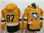 Pittsburgh Penguins #87 Sidney Crosby Men's Gold Hoodies