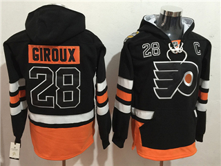 Philadelphia Flyers #28 Claude Giroux Men's Black Hoodies