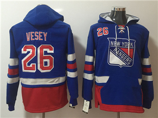 New York Rangers #26 Jimmy Vesey Men's Blue Hoodies
