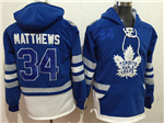 Toronto Maple Leafs #34 Auston Matthews Men's Blue Hoodies