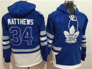 Toronto Maple Leafs #34 Auston Matthews Men's Blue Hoodies