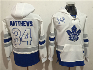 Toronto Maple Leafs #34 Auston Matthews Men's White Hoodies