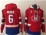 Montreal Canadiens #6 Shea Weber Men's Red Hoodies