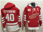 Detroit Red Wings #40 Henrik Zetterberg Men's Red Hoodies