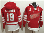 Detroit Red Wings #19 Steve Yzerman Men's Red Hoodies