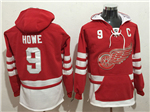 Detroit Red Wings #9 Gordie Howe Men's Red Hoodies
