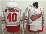 Detroit Red Wings #40 Henrik Zetterberg Men's White 100th Anniversary Hoodies