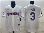 Dominican Republic Baseball #3 Jeremy Pena White 2023 World Baseball Classic Jersey