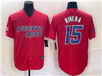 Puerto Rico Baseball #15 Emmanuel Rivera Red 2023 World Baseball Classic Jersey