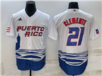 Puerto Rico Baseball #21 Roberto Clemente White 2023 World Baseball Classic Jersey