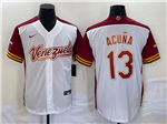 Venezuela Baseball #13 Ronald Acuna White 2023 World Baseball Classic Jersey