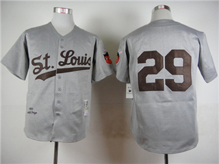 St. Louis Browns #29 Satchel Paige 1953 Throwback Gray Jersey