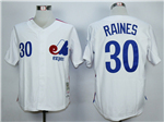 Montreal Expos #30 Tim Raines White Throwback Jersey