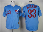 Montreal Expos #33 Larry Walker Blue Throwback Jersey
