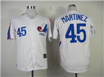 Montreal Expos #45 Pedro Martinez White Throwback Jersey