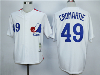 Montreal Expos #49 Warren Cromartie White Throwback Jersey