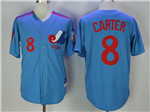 Montreal Expos #8 Gary Carter Blue Throwback Jersey