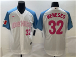 Mexico Baseball #32 Joey Meneses White/Baby Blue 2023 World Baseball Classic Jersey