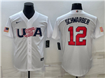 USA Baseball #12 Kyle Schwarber White 2023 World Baseball Classic Jersey