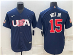 USA Baseball #15 Bobby Witt Jr. Navy 2023 World Baseball Classic Jersey