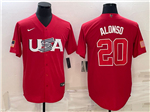 USA Baseball #20 Pete Alonso Red 2023 World Baseball Classic Jersey