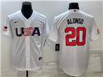 USA Baseball #20 Pete Alonso White 2023 World Baseball Classic Jersey